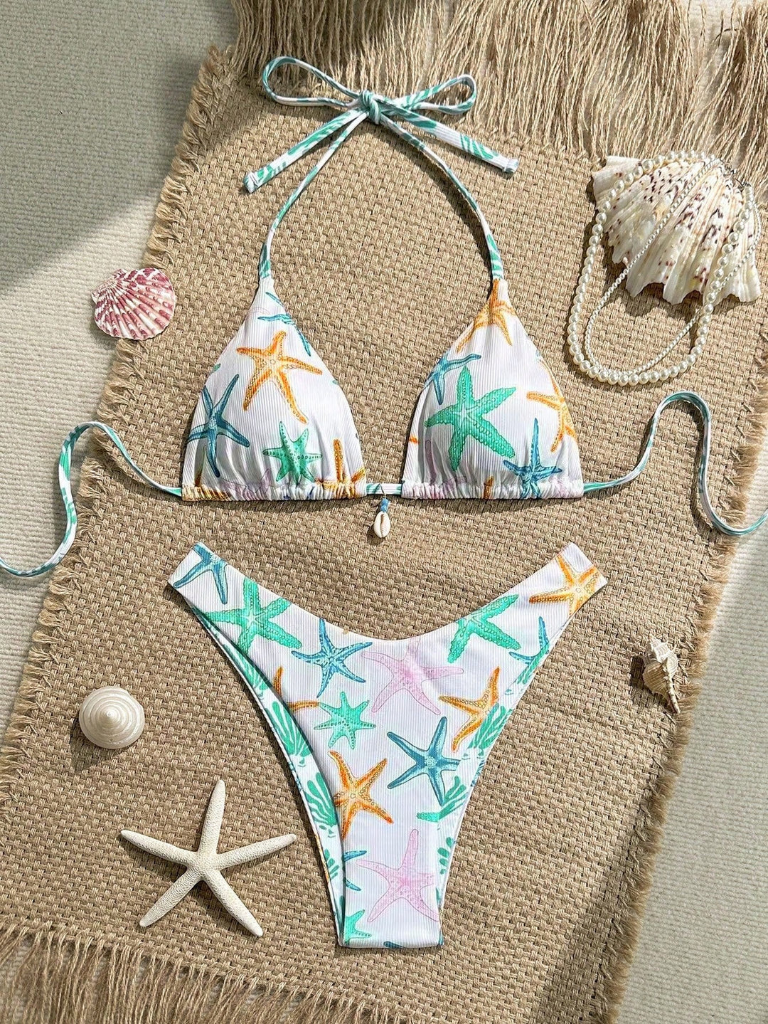 Damen Triangel-Bikini mit maritimem Sternenmuster Echo Archiv