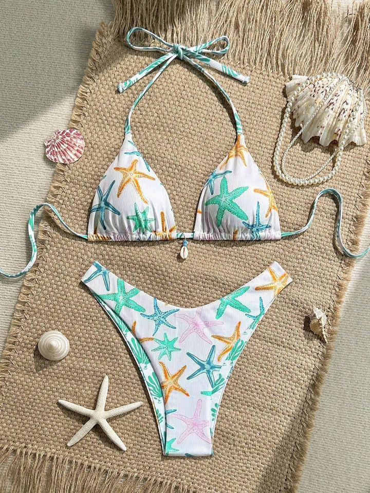 Damen Triangel-Bikini mit maritimem Sternenmuster Echo Archiv
