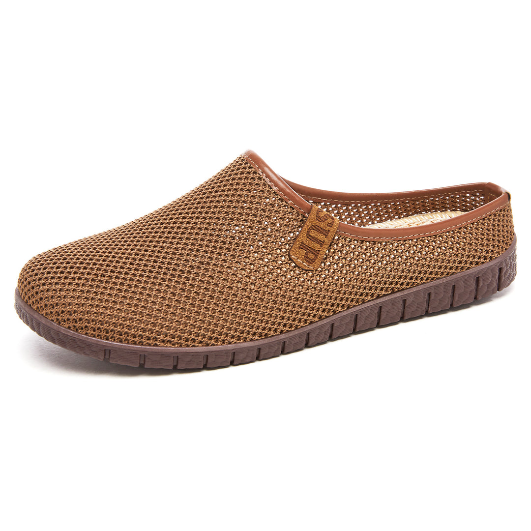 Damen nan atmungsaktiver gestrickter Slipper mit gewebtem Komfortfußbett und flexibler Profilsohle Echo Archiv
