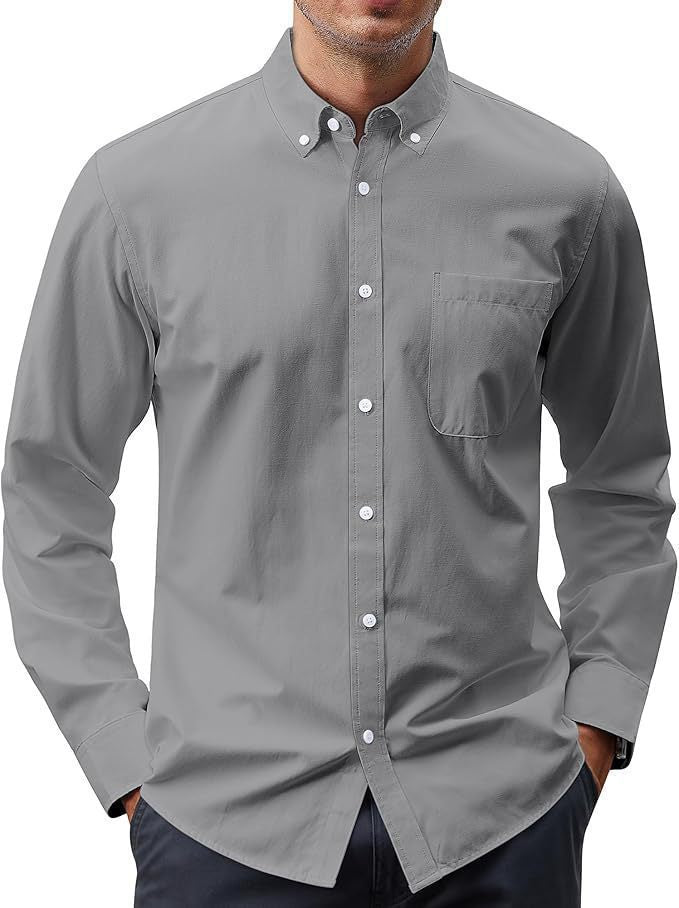 Herren nan Slim-Fit Oxford-Hemd mit Button-Down-Kragen, Brusttasche und elastischer Baumwollmischung Echo Archiv