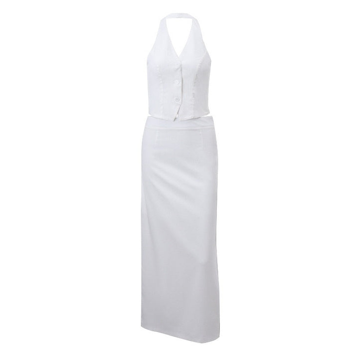 Damen Elegantes Maxikleid mit tiefem V-Ausschnitt und tailliertem Oberteil Echo Archiv
