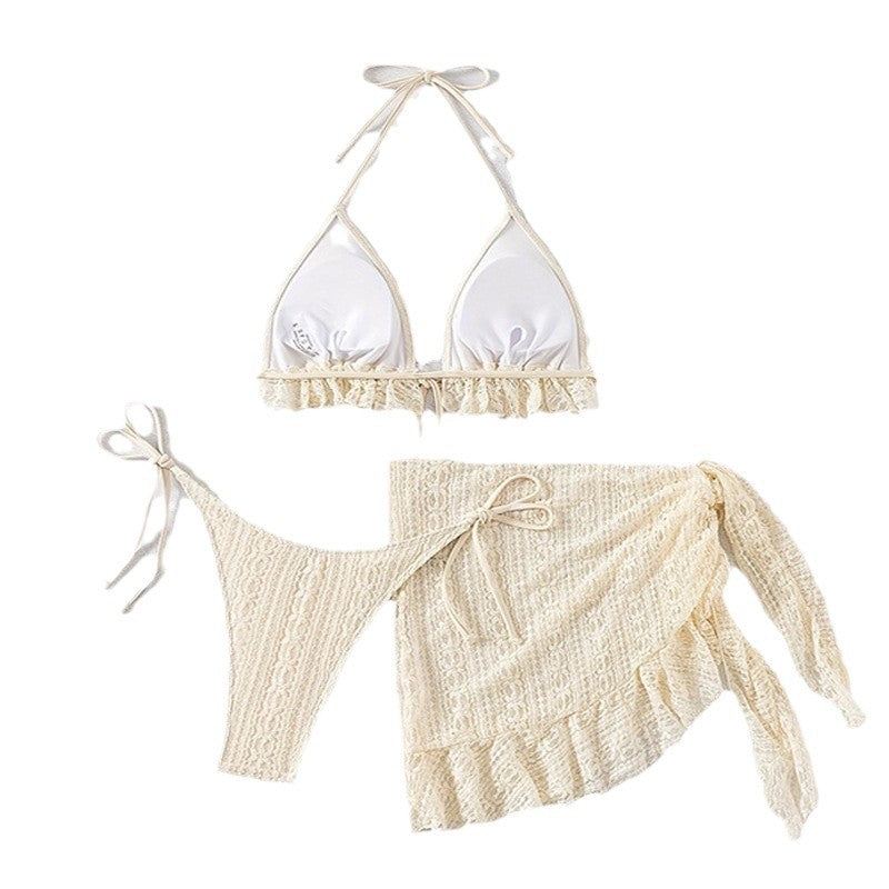 Damen Triangel-Bikini mit Rüschendetail und passendem Wickelrock Echo Archiv