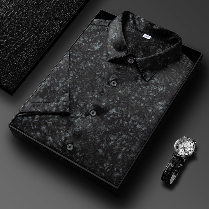 Herren Kurzarmhemd mit eleganter Marmor-Optik Echoarchiv