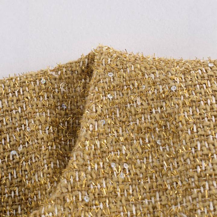 Damen Kurzgeschnittene Bouclé-Cropped-Jacke mit Rundhalsausschnitt und Ein-Knopf-Verschluss Echoarchiv