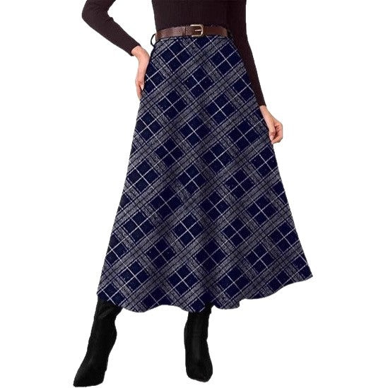 Damen Eleganter Maxi-Rock mit Karomuster Echo Archiv