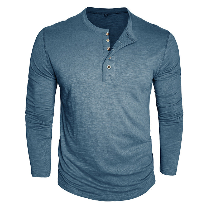 Herren elegantes Langarmshirt mit Knopfleiste Echoarchiv