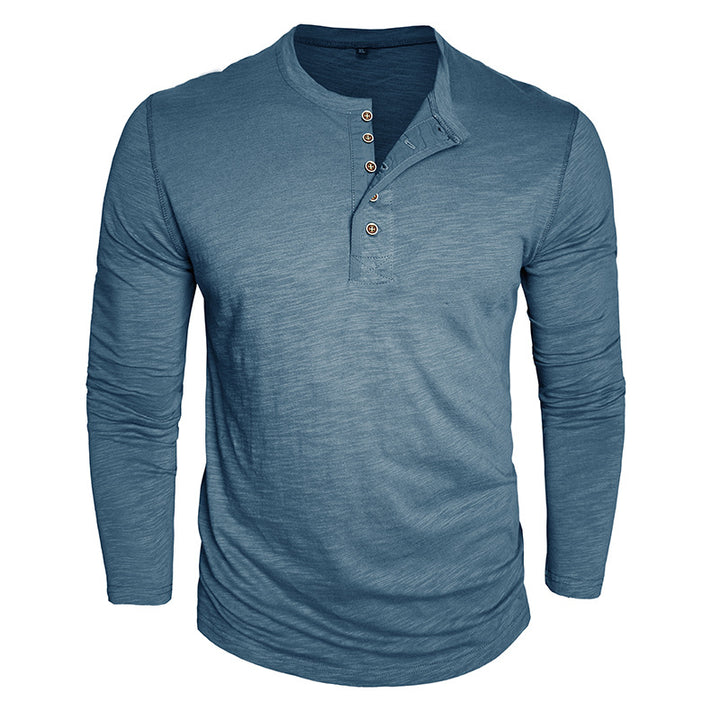 Herren elegantes Langarmshirt mit Knopfleiste Echoarchiv
