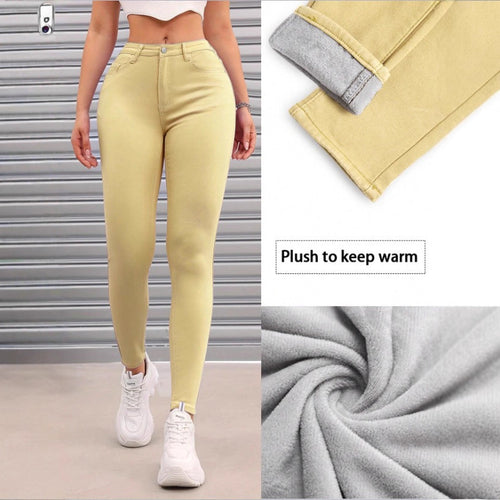 Damen Thermo-Skinny-Jeans mit Fleecefutter und hoher Taille Echo Archiv
