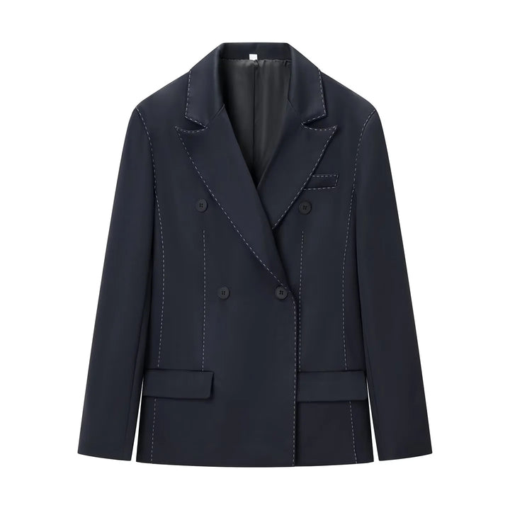 Damen nan doppelt geknöpfter Blazer mit dekorativer Steppnaht und Pattentaschen Echo Archiv