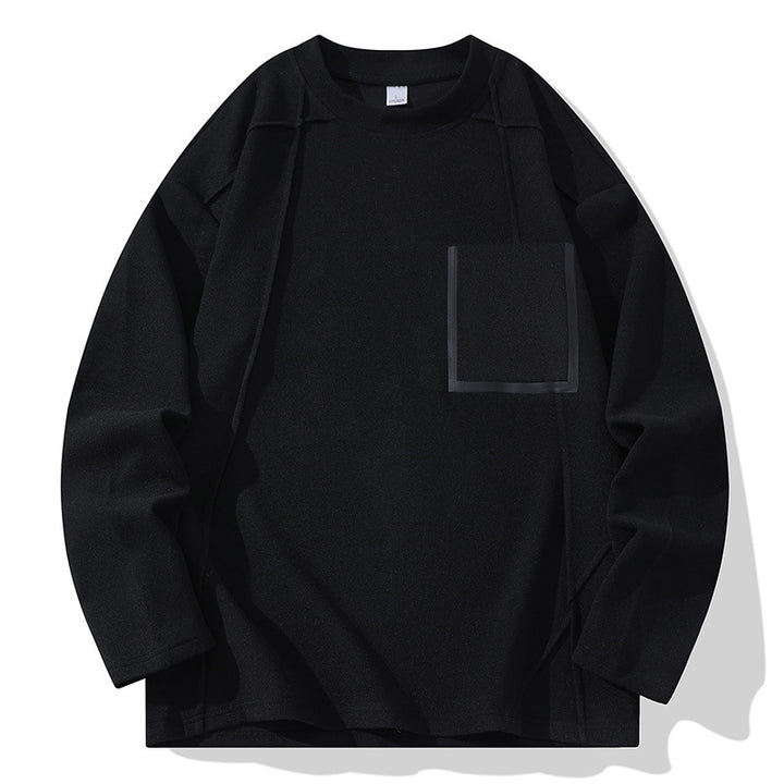 Herren Oversize-Langarmshirt aus strukturierter Baumwollmischung mit Brusttaschen-Detail Echo Archiv