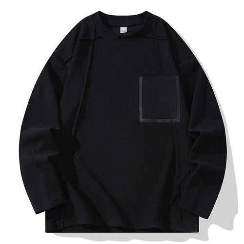 Herren Oversize-Langarmshirt aus strukturierter Baumwollmischung mit Brusttaschen-Detail Echo Archiv