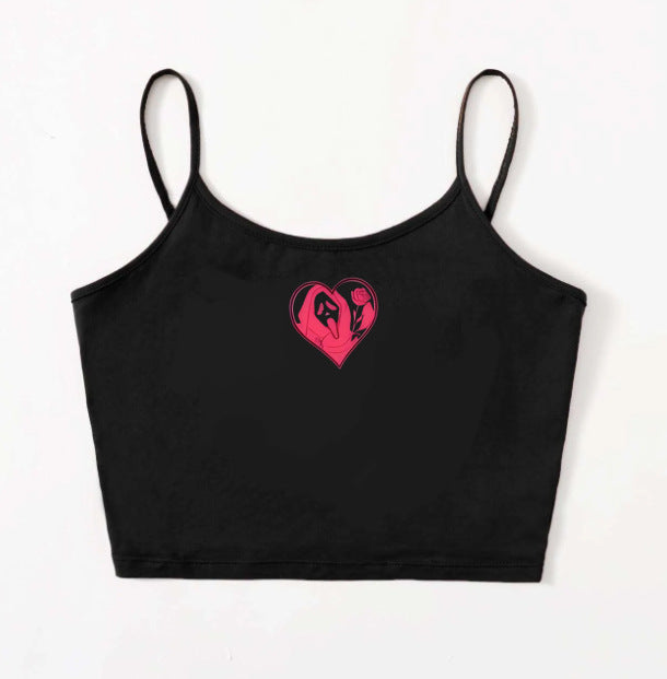 Damen Crop-Top mit kreativem Herz-Design Echo Archiv
