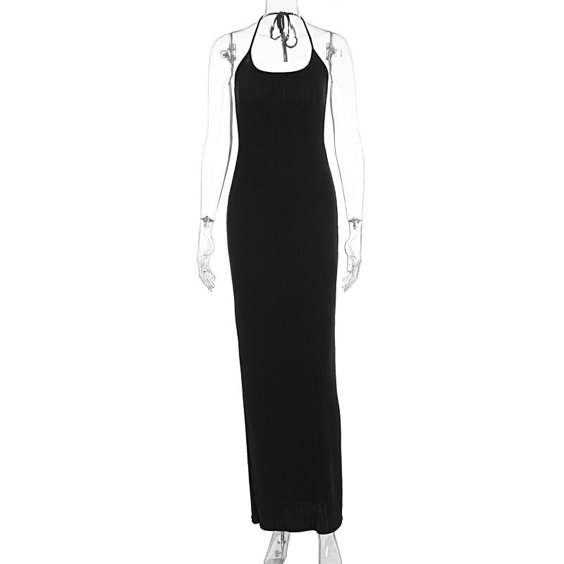 Damen elegantes Maxi-Kleid mit schmeichelndem Schnitt und raffiniertem Halterneck Echo Archiv