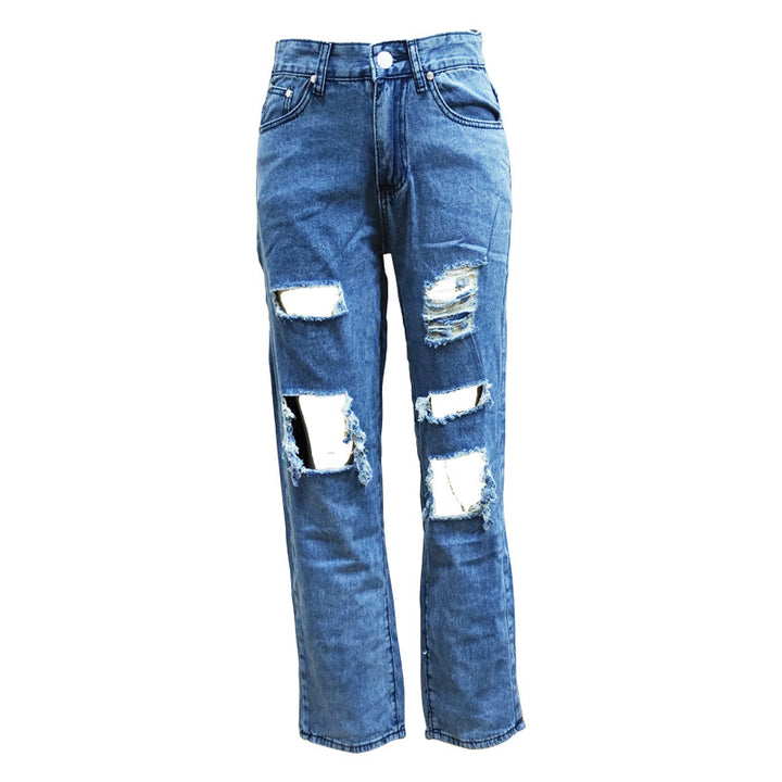Damen lässige Destroyed Jeans mit weitem Bein Echo Archiv
