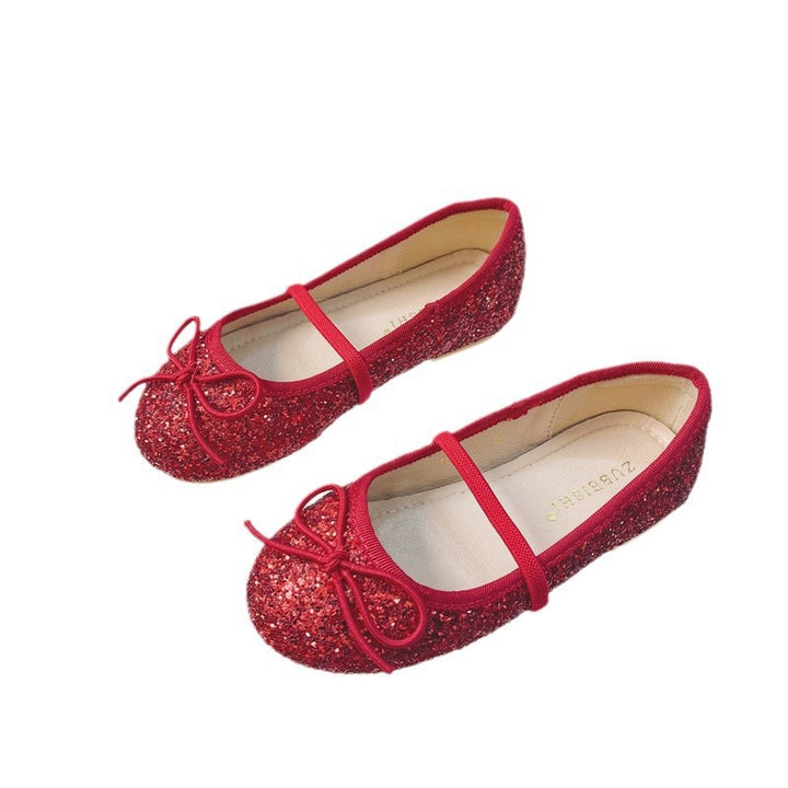Mädchen Glitzernde Ballerinas mit dekorativer Schleifenverzierung Echo Archiv