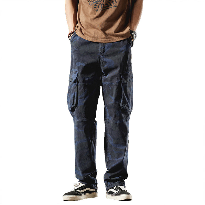 Herren Relaxed-Fit Camouflage-Cargohose mit seitlichen Klappentaschen und Kordelabschlüssen Echo Archiv