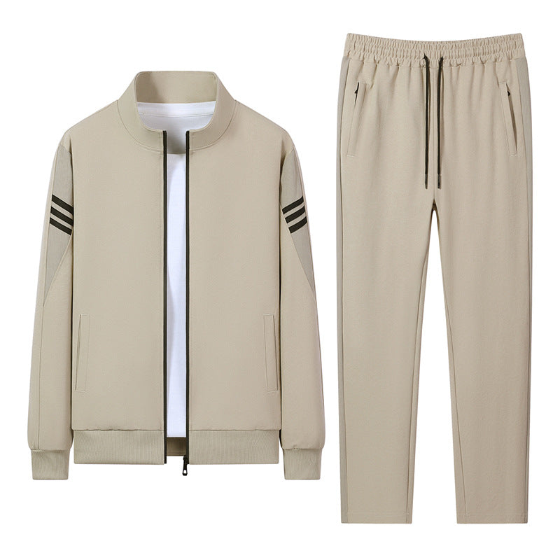Herren Freizeit Trainingsanzug mit Reißverschluss Bomber, Rundhals Sweatshirt und elastischen Jogginghosen – Marzano