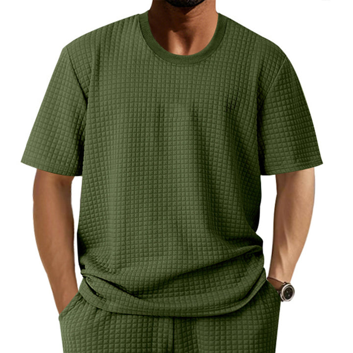 Herren lässiges Rundhals-T-Shirt mit strukturiertem Gewebe Echoarchiv