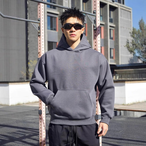 Herren Kapuzensweatshirt aus hochwertigem Baumwollmaterial mit modernem Oversized-Schnitt Echoarchiv