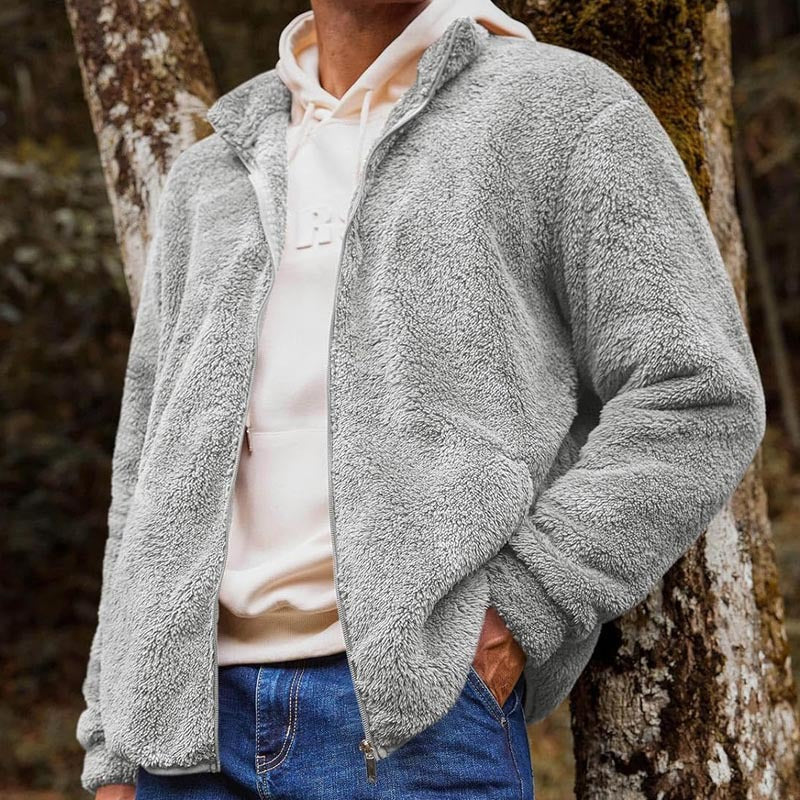 Herren Fleecejacke mit hohem Kragen und praktischen Taschen Echoarchiv