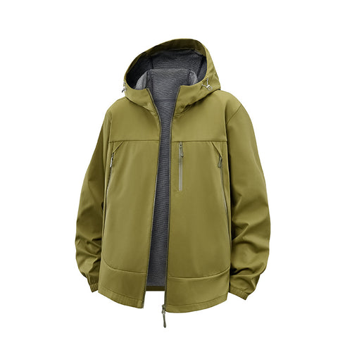 Herren Technische Softshell‑Hybridjacke mit Fleece‑Innenfutter und verstellbarer Kapuze Echo Archiv