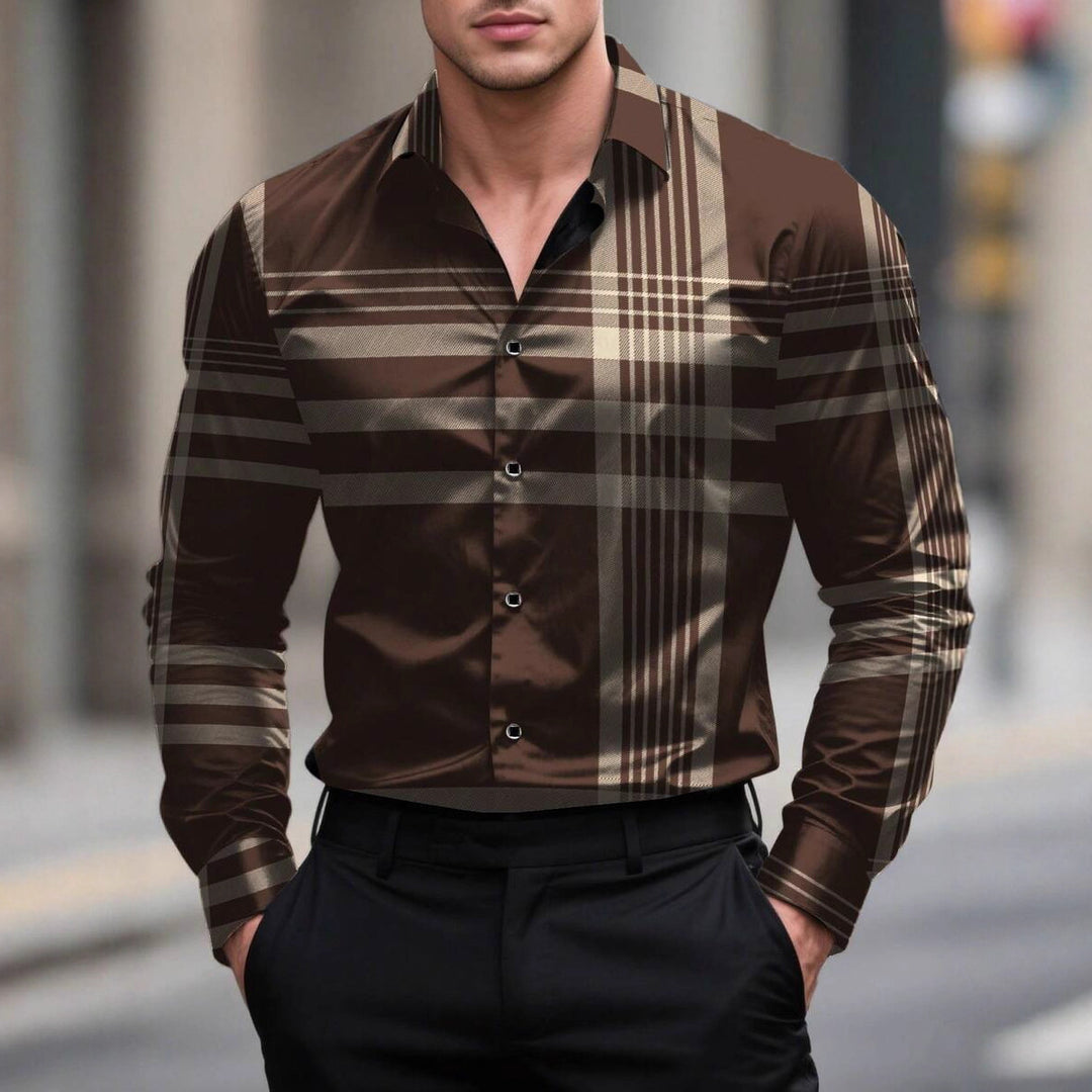 Herren elegante Langarmhemd Echoarchiv