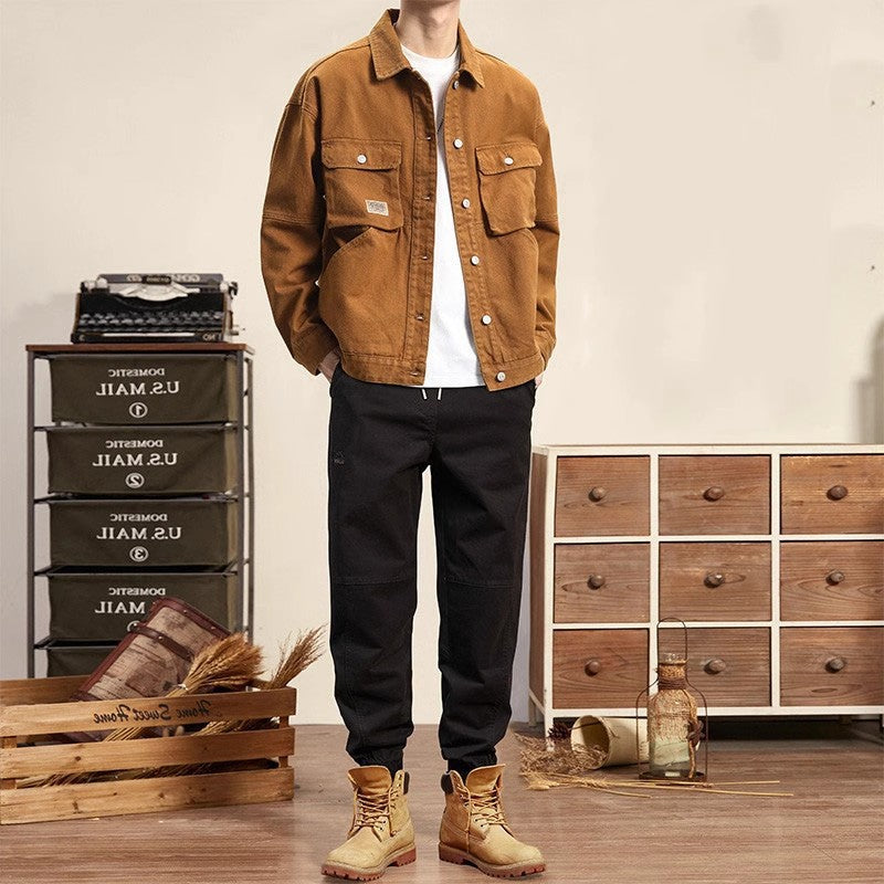 Herren Lässige Utility Jacke mit praktischen Taschen Echoarchiv