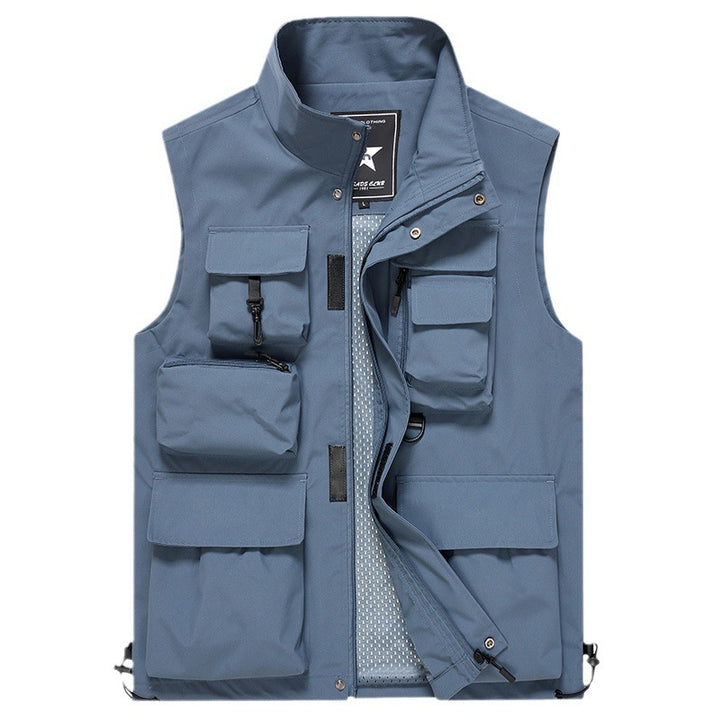 Herren Multitaschen-Outdoorweste mit D-Ring, Reißverschlusstaschen und abnehmbarem Taschenmodul Echoarchiv