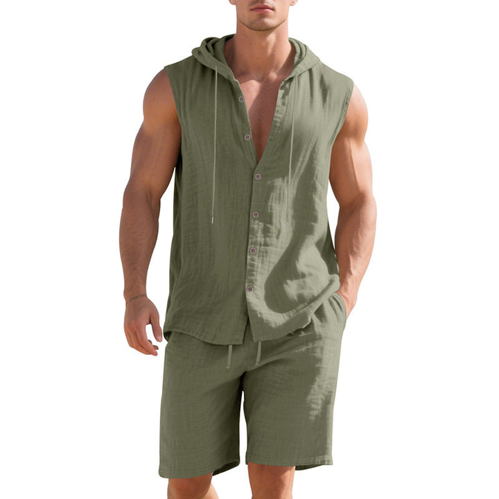 Herren ärmelloses Kapuzenshirt mit kurzer Hose Echoarchiv