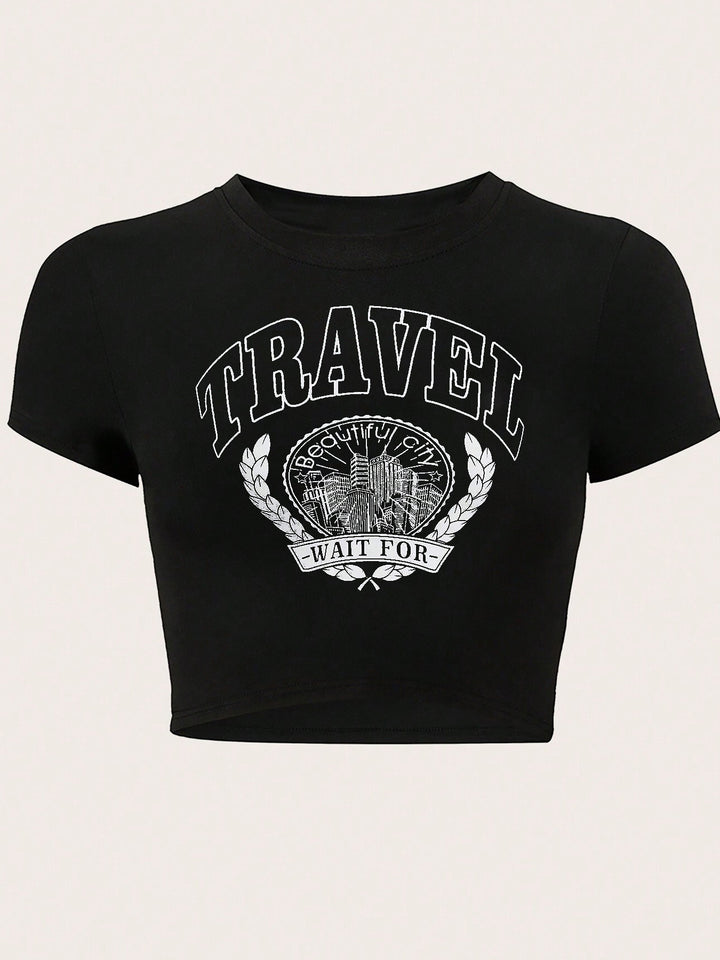 Damen T-Shirt mit funkelndem Discokugel-Motiv und zeitgemäßem Schleifendetail Echo Archiv