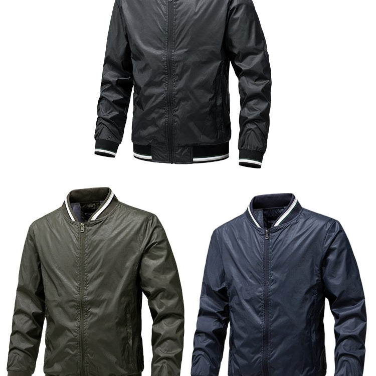 Herren Leichte wasserabweisende Kapuzen‑Windjacke mit Thermofutter & Brusttasche Echoarchiv