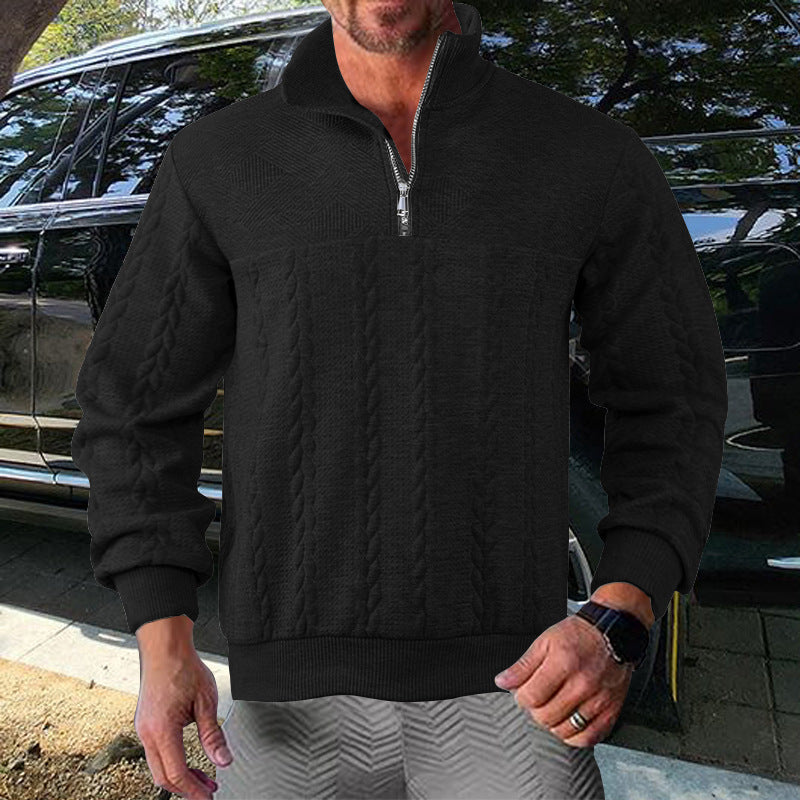 Herren Zip-Pullover mit strukturiertem Design Echoarchiv