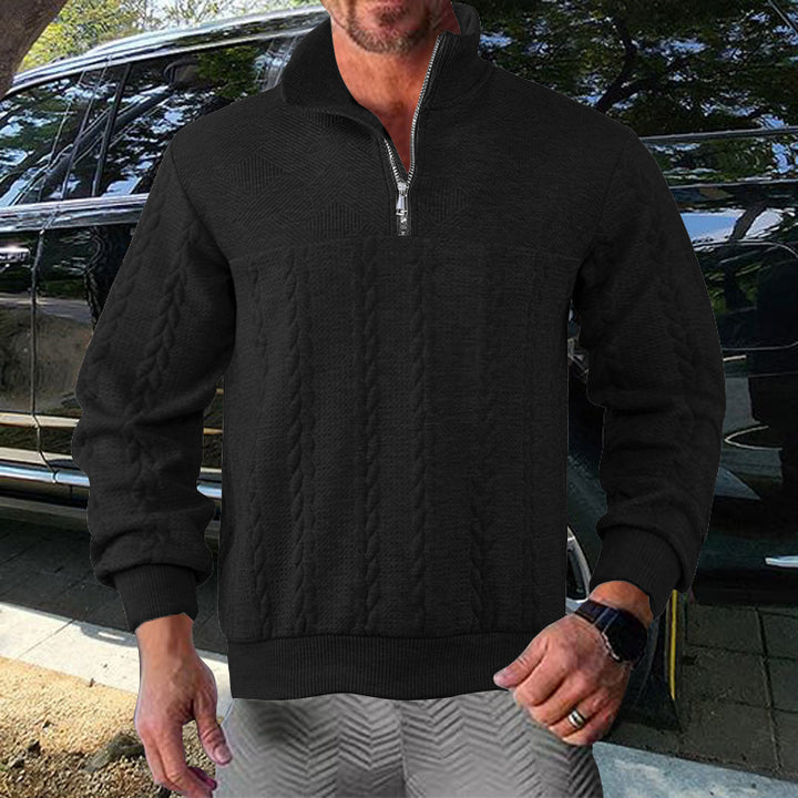 Herren Zip-Pullover mit strukturiertem Design Echoarchiv