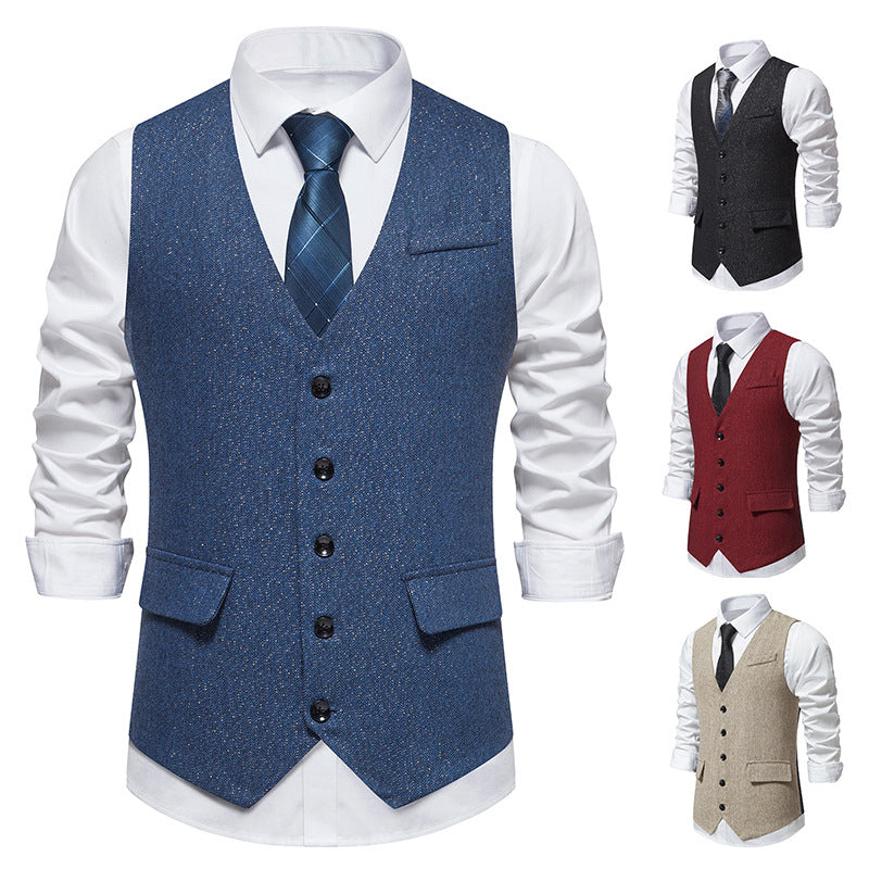 Herren elegante Anzugweste mit feinem modernen Design und praktischen Taschen Echoarchiv