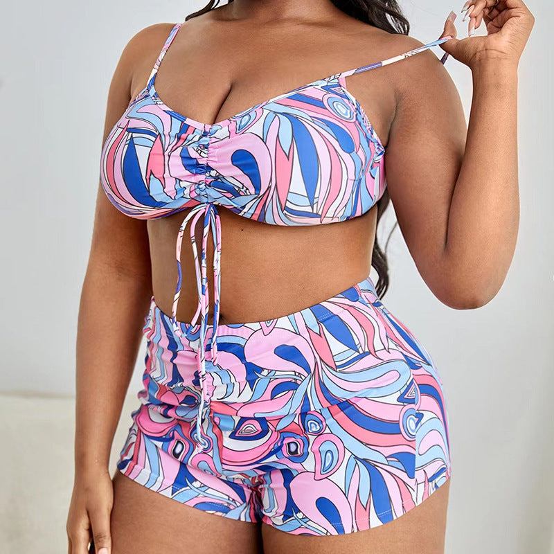 Damen Bikiniset mit überlappendem Kimono und modernen geometrischen Mustern Echo Archiv