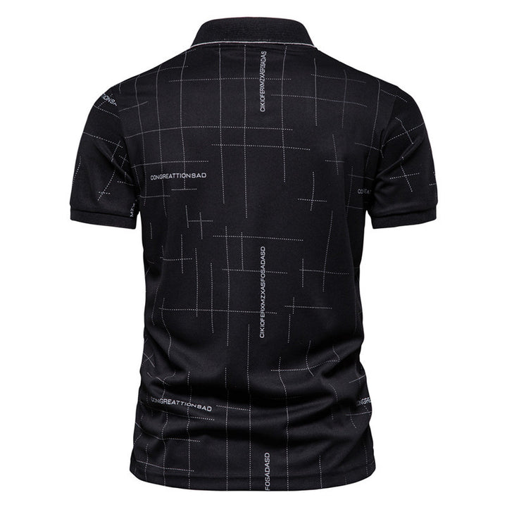 Herren Poloshirt mit modernem grafischen Druck und atmungsaktiver Funktion Echoarchiv