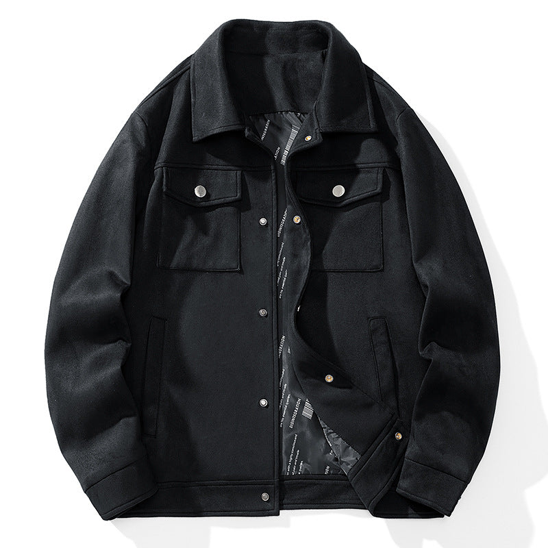 Herren Overshirt aus Kunstleder mit Hemdkragen und Pattentaschen Echo Archiv