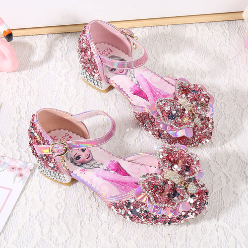 Mädchen Glitzernde Ballerinas mit Blumen- und Strassverzierung Echo Archiv