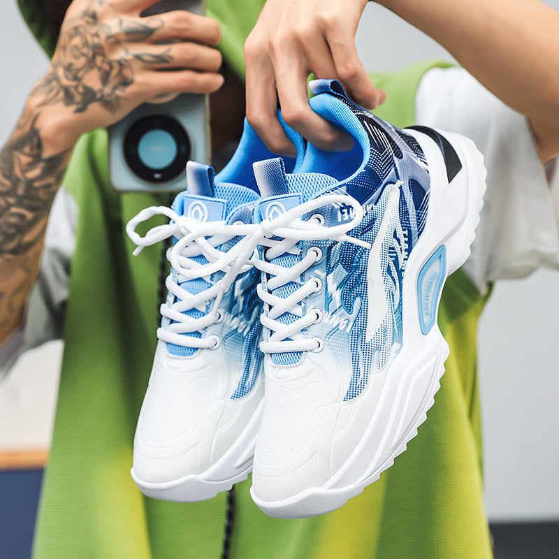 Unisex leichte Fashion-Plateau-Sneaker mit atmungsaktivem Mesh, dynamischem Wellenprint und gepolstertem Einstieg – Norré