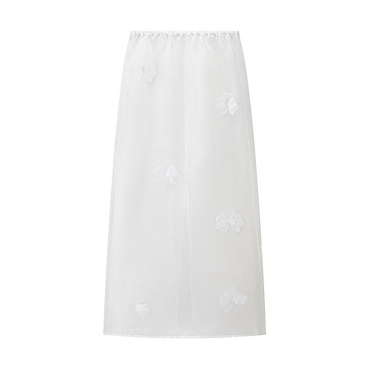 Damen Transparenter Organza-Unterrock mit elastischem Bund und 3D‑Blütenapplikation Echo Archiv