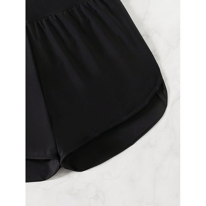 Damen Sportliche Fitness-Shorts mit hohem Bund Echo Archiv