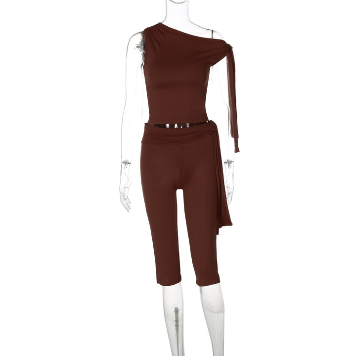 Damen Einseitiger Jumpsuit mit exklusiven Drapierungen Echo Archiv