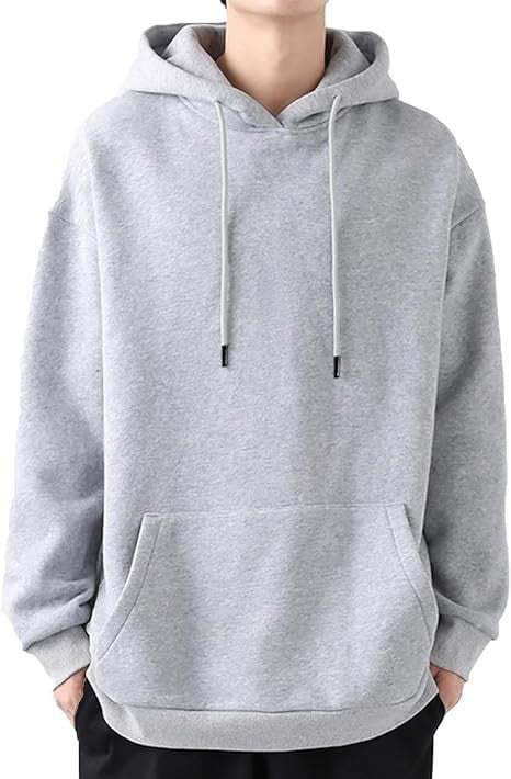 Herren lässiger Kapuzenpullover mit Kängurutasche, Tunnelzug und gerippten Bündchen – Cavarno