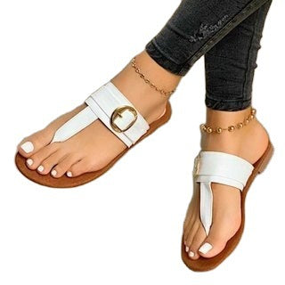 Damen nan elegante Zehensteg-Sandalen mit gepolsterter Komfortsohle und Zier-Schnalle Echo Archiv