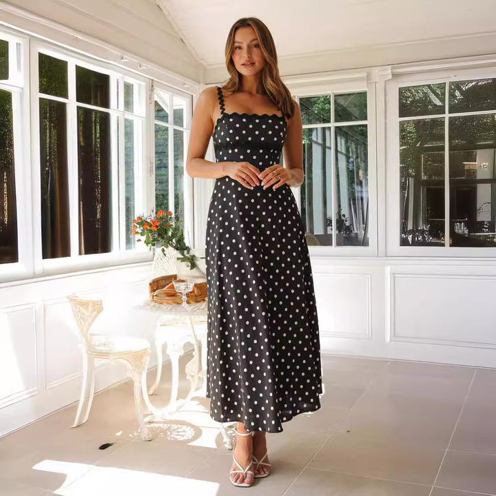 Damen Maxikleid mit Spitze und verspieltem Polka-Dot-Muster Echo Archiv