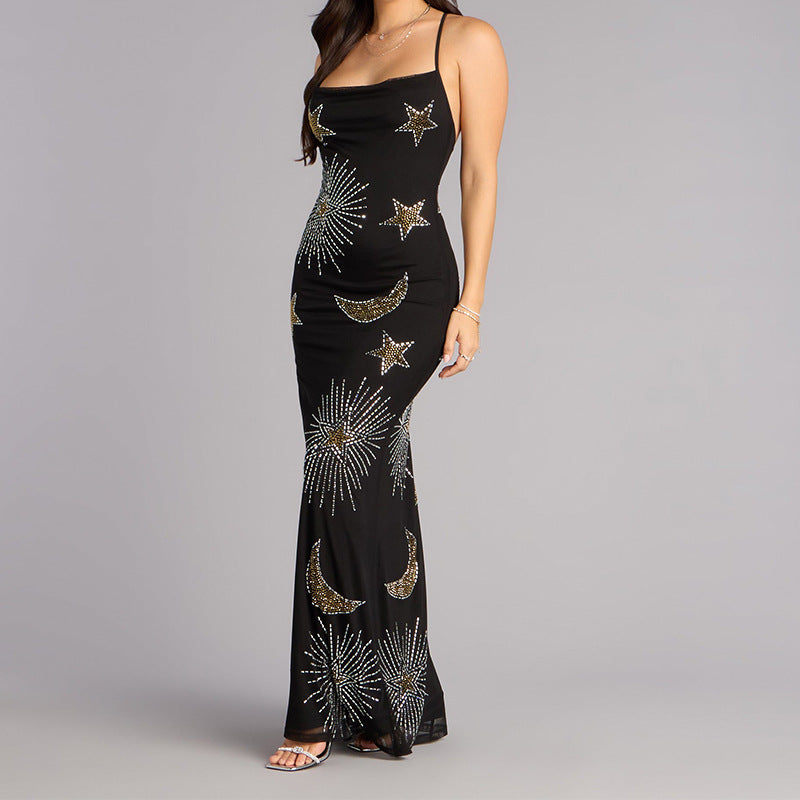 Damen Glamouröses Abendkleid mit schimmernden Pailletten und fantasievollem Design Echo Archiv