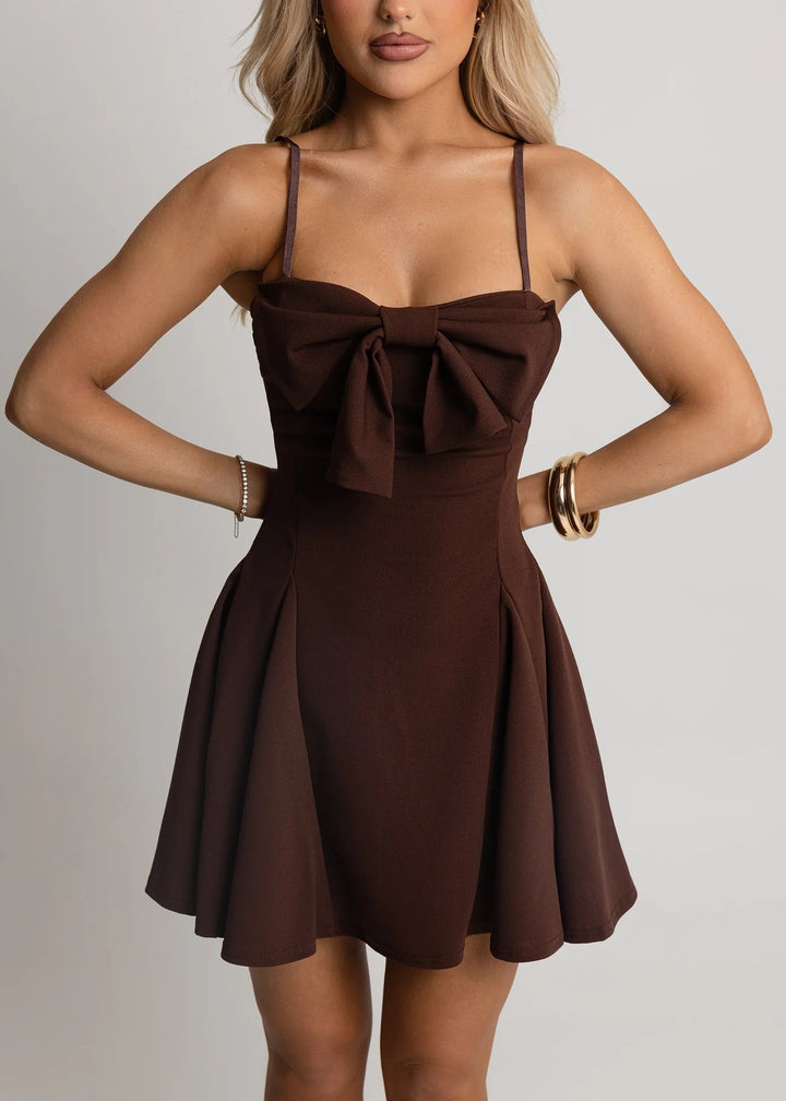 Damen Freizeitkleid mit dekorativem Schleifen-Detail und schwingendem Rock Echo Archiv