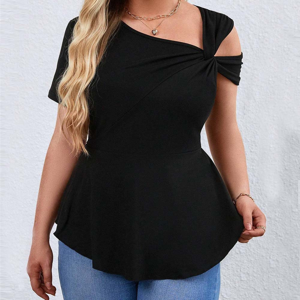 Damen Oberteil mit asymmetrischem Cut-Out und raffiniertem Wickeldesign Echo Archiv