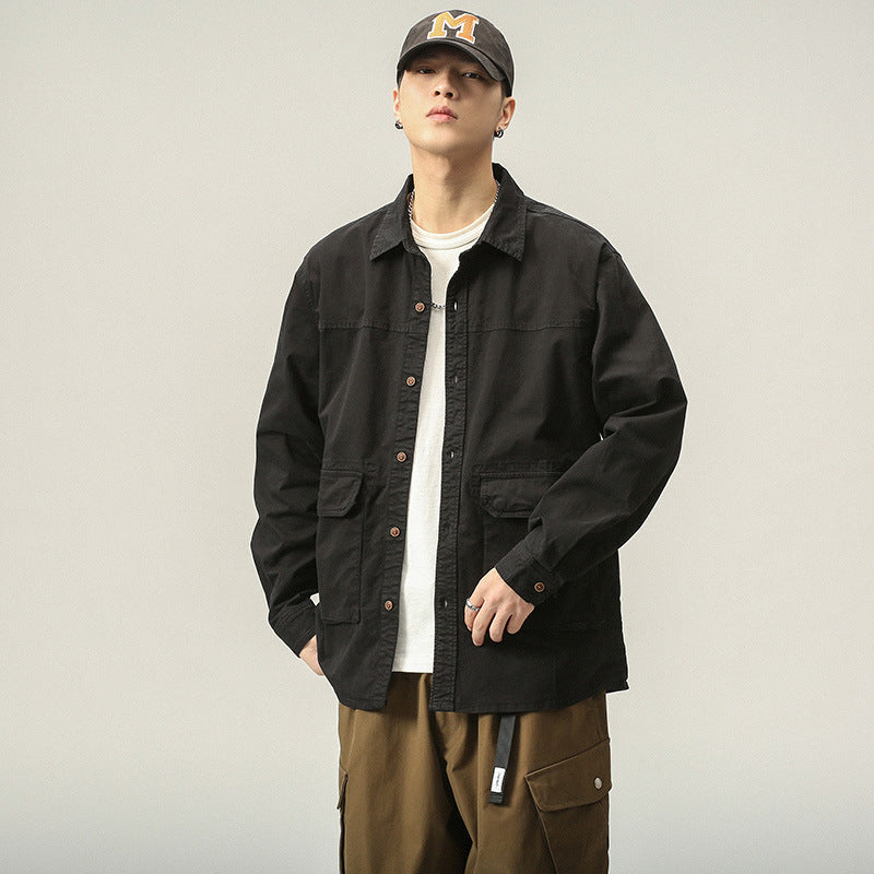Herren Overshirt‑Fieldjacke im Utility‑Canvas mit großen Klapptaschen und Hemdkragen Echo Archiv