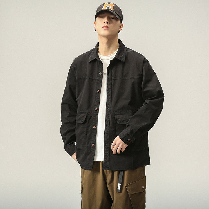 Herren Overshirt‑Fieldjacke im Utility‑Canvas mit großen Klapptaschen und Hemdkragen Echo Archiv